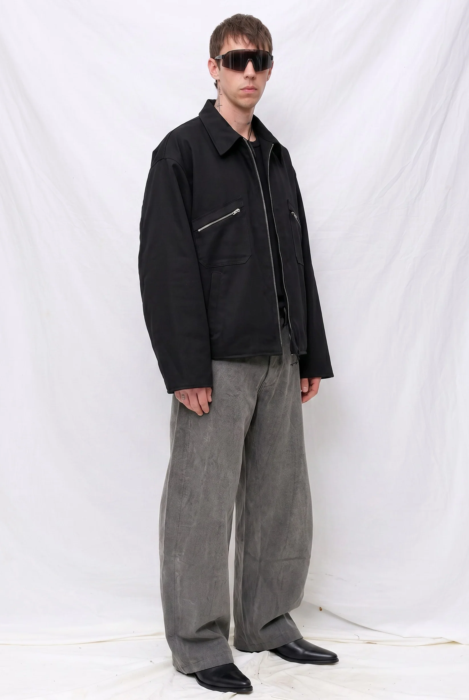 Black Suiting Pocket Zip Jacket - Image 2