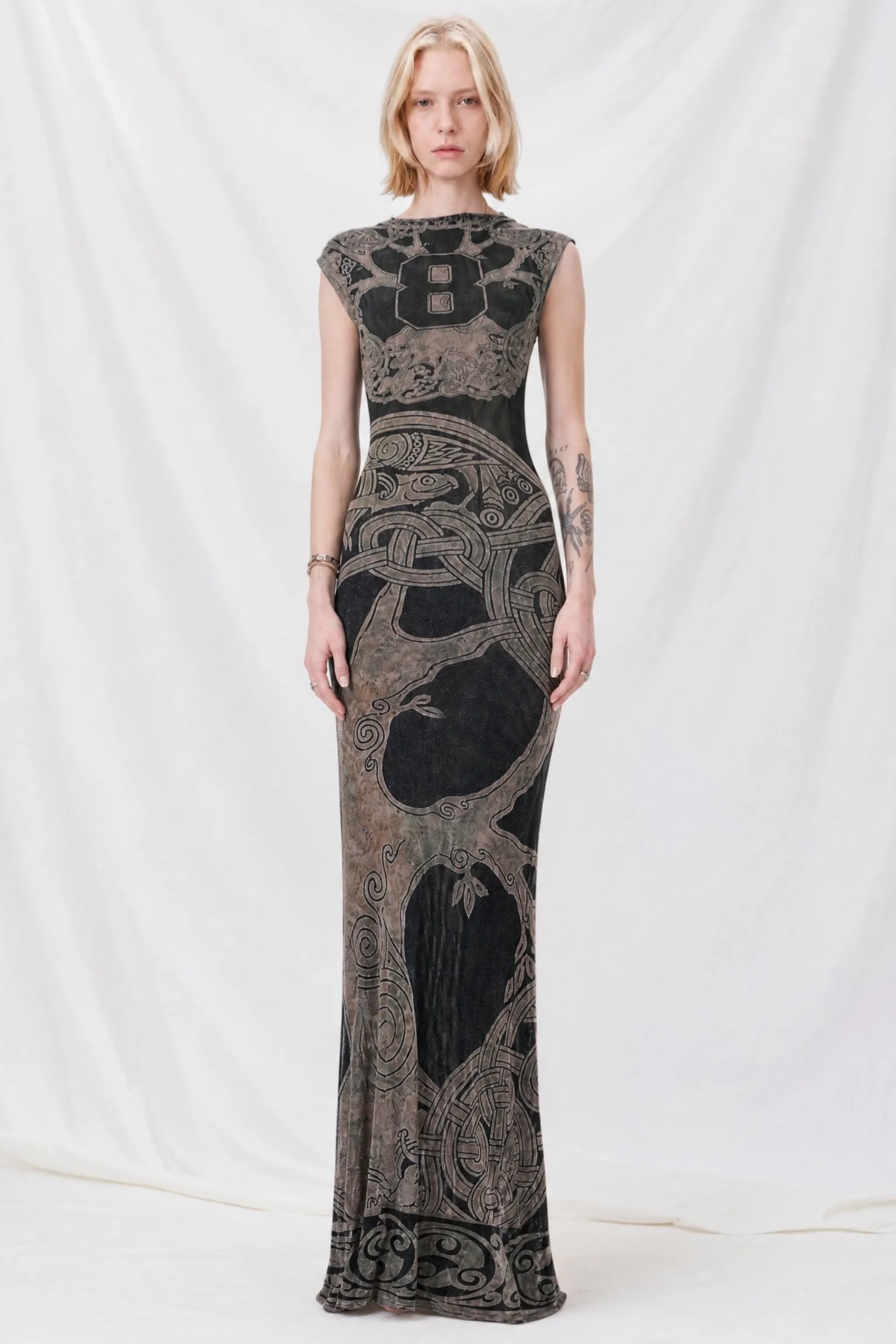 Tree Of Life Mesh Maxi Gown - Image 2