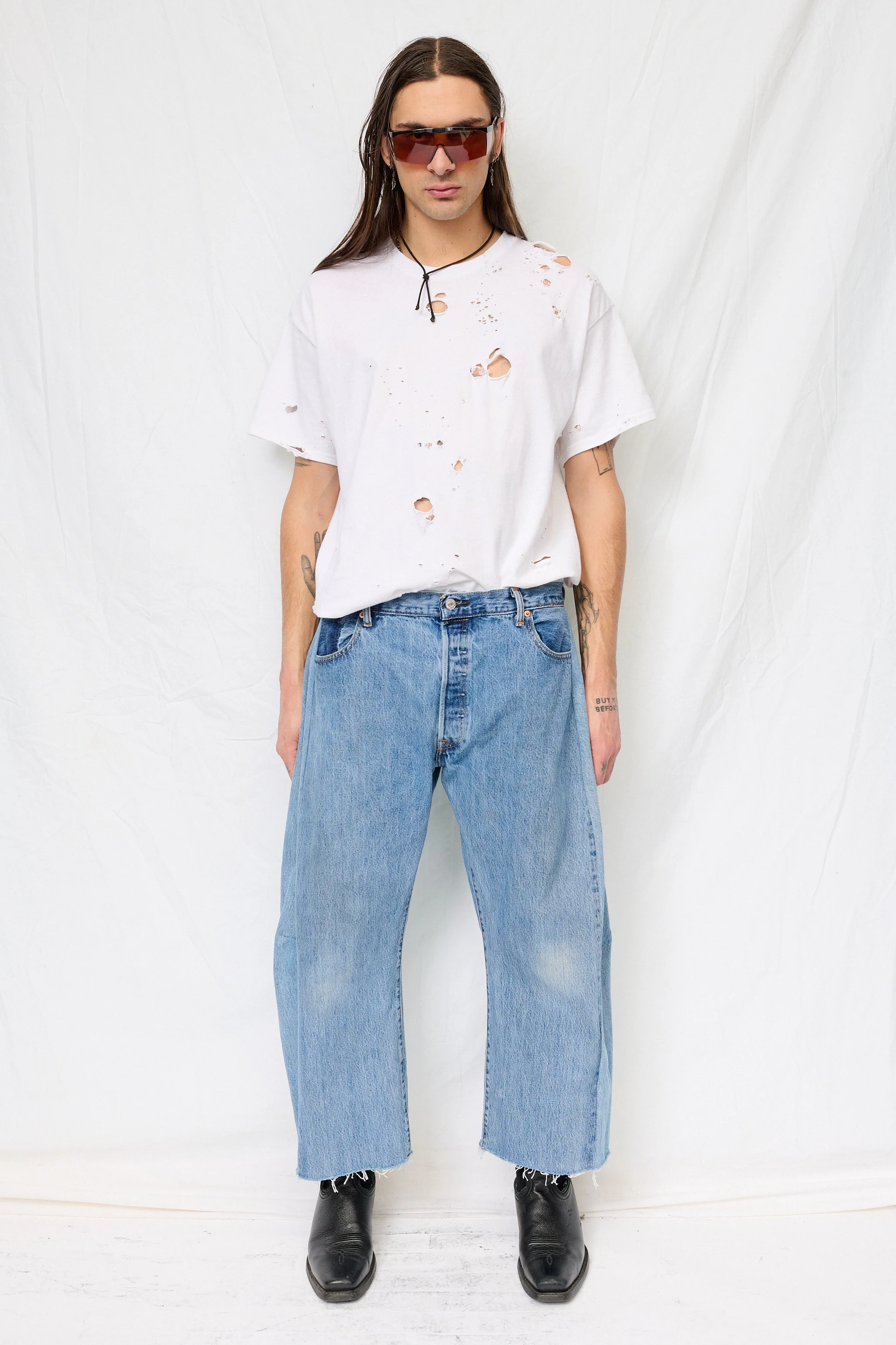 Vintage Indigo Mix Reworked Lasso Jean - Image 4