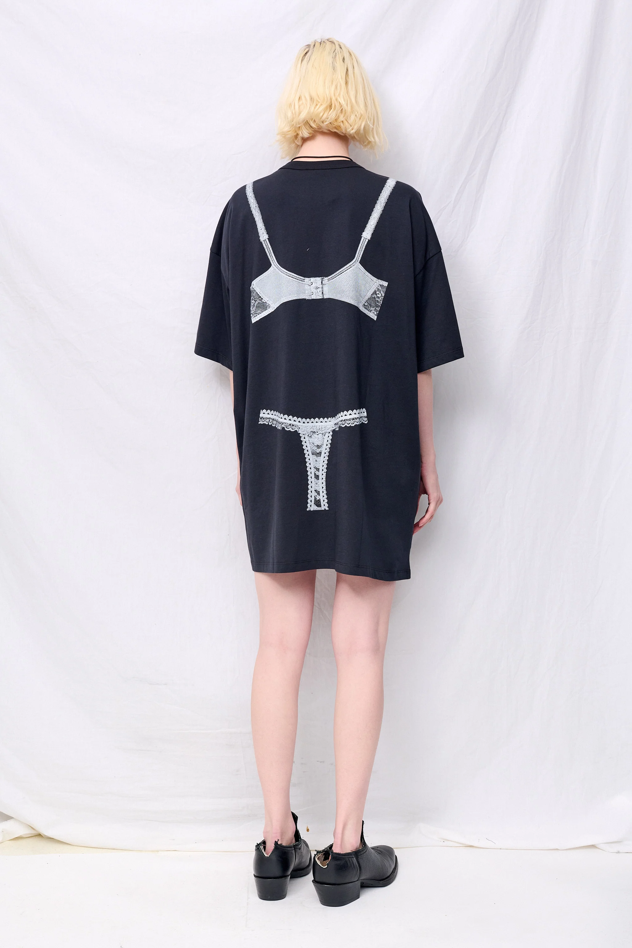 Washed Black Trompe L'oeil Tall Tee Knit - Image 4
