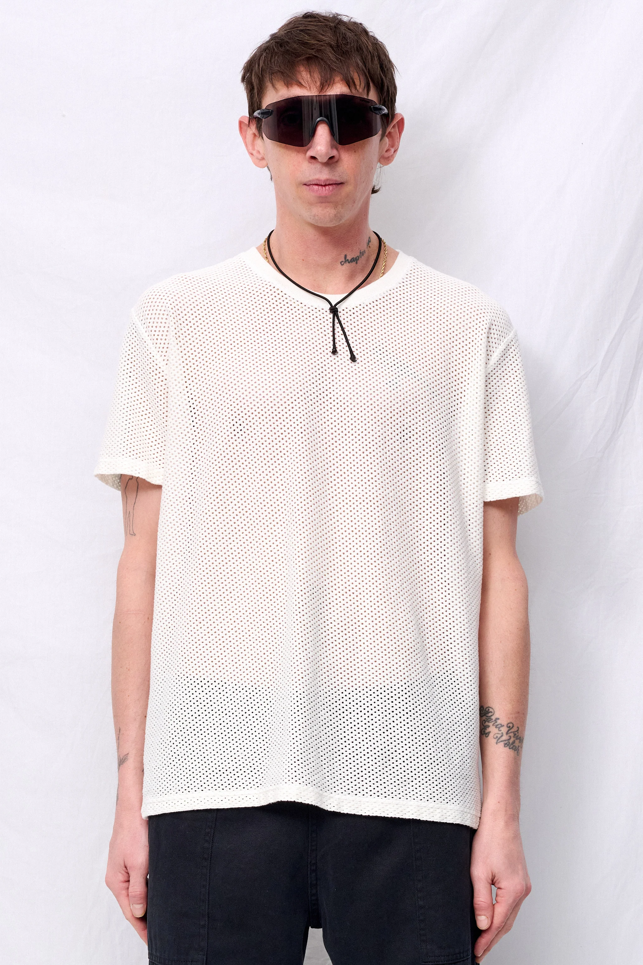Washed White Highline Mesh Tee - Image 2