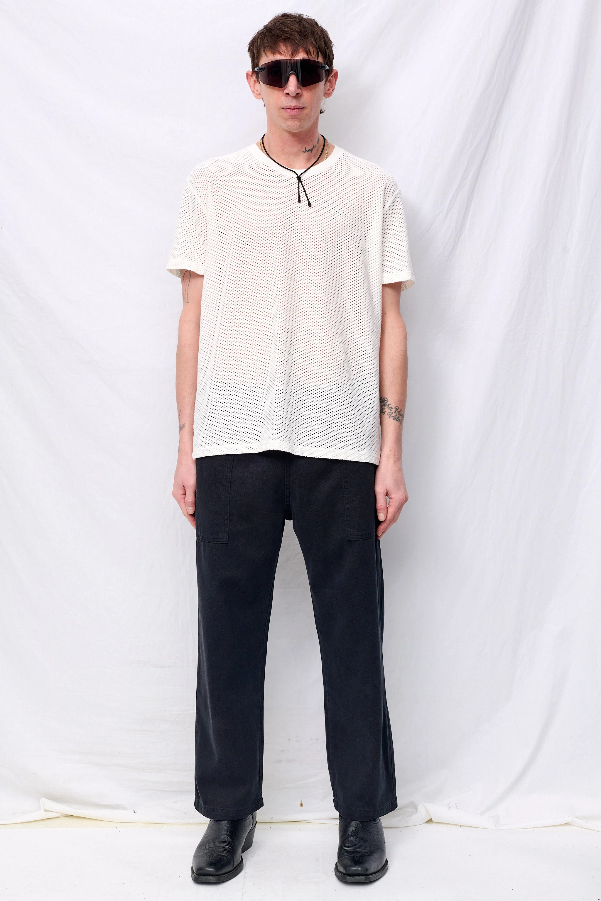Washed White Highline Mesh Tee - Image 3