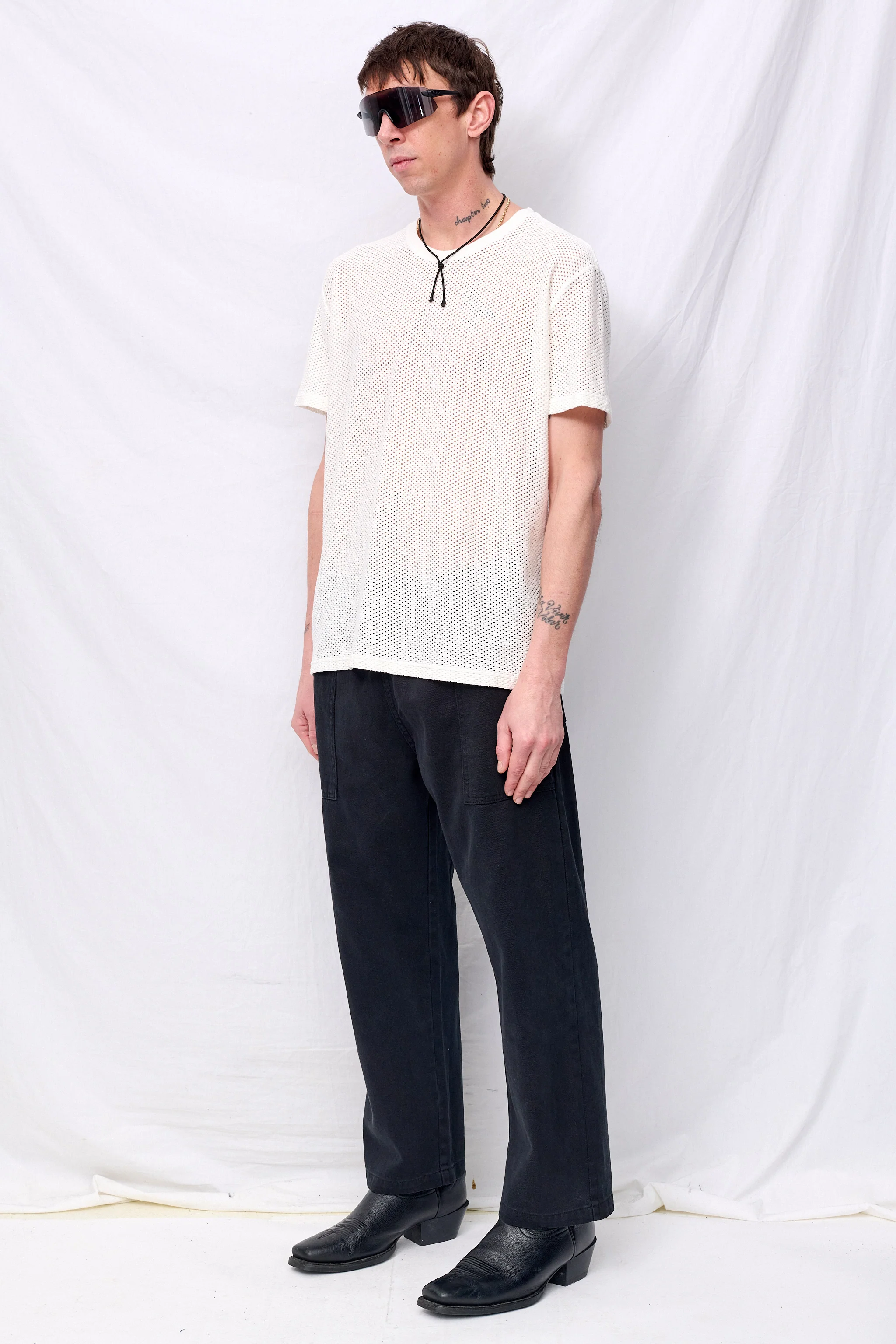Washed White Highline Mesh Tee - Image 4
